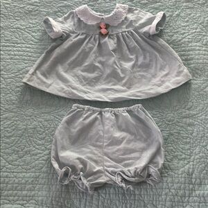 NWOT Linen Matching Set with Elastic Leg Openings